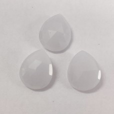 Natural Chalcedony 13x12mm pear briolette 6.0 cts